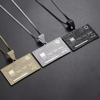 Collier pendentif en laiton en forme de carte VISA BES Fashion Hip Hop, serti de zircon, plaqué or, plaqué rhodium, bijoux pour anniversaire