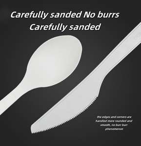 طقم أدوات مائدة بلاستيكية فاخرة شفافة للاستخدام مرة واحدة، خالية من مادة BPA، متينة ومقاومة للحرارة، قابلة للتخصيص للأعراس والحفلات - Product Image 2