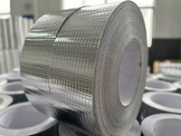 Autocollant adhésif activé par l'eau pour HVAC, résistant à la chaleur, 5*5, ruban adhésif en aluminium renforcé
