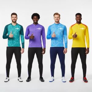 Ensemble de survêtement pour homme en nylon, tenue de football du Brésil, survêtement de course pour le sport, avec sweat-shirt de football Neymar de haute qualité - Product Image 1