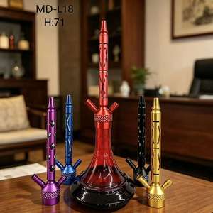 Chicha en métal, mini chicha portable avec base en verre, accessoire de fumage coloré - Product Image 5
