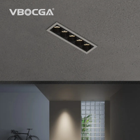 Spot LED encastré rectangulaire moderne en aluminium pour plafond, 10W, intensité variable, grille intégrée, en promotion