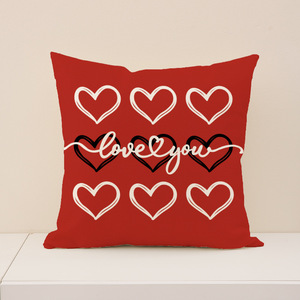 Set di <span class=keywords><strong>Federe</strong></span> e <span class=keywords><strong>Cuscini</strong></span> <span class=keywords><strong>con</strong></span> Cuore Rosso per San Valentino, Nuove Coperture per <span class=keywords><strong>Cuscini</strong></span> Decorativi <span class=keywords><strong>con</strong></span> Stampa di Lettere Rosse per Arredamento Casa - Product Image 5