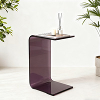 Mesa de Centro y Mueble de Exhibición para Sala de Estar, Modelo TUFEI TF-205T, Acrílico Transparente Naranja, Convertible y Moderno, Personalizado
