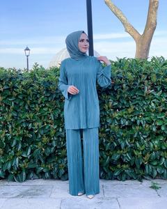 Completo Casual da <span class=keywords><strong>Donna</strong></span> Araba Musulmana, Top e <span class=keywords><strong>Pantaloni</strong></span>, Set Due Pezzi, Abbigliamento Etnico Islamico di Dubai, Elegante Abaya <span class=keywords><strong>Turca</strong></span> con Volant - Product Image 4