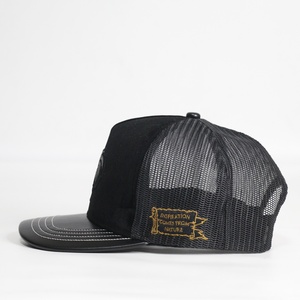Gorras de camionero de gamuza con parches bordados de animales de 5 paneles al por mayor, gorras de malla Richardson, viseras de cuero personalizadas - Product Image 2