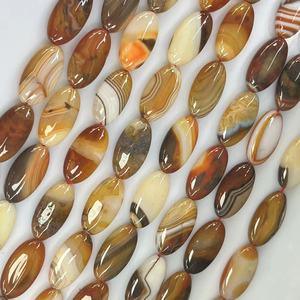 <span class=keywords><strong>Agata</strong></span> di caffè <span class=keywords><strong>marrone</strong></span> 15x30MM con Texture a strisce naturali forma ovale perle di pietre preziose per gioielli di moda circa: 380MM/Str - Product Image 4