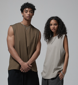 Débardeur de sport pour hommes, tricot surdimensionné, col rond, sans manches, respirant, pour l'entraînement - Product Image 5