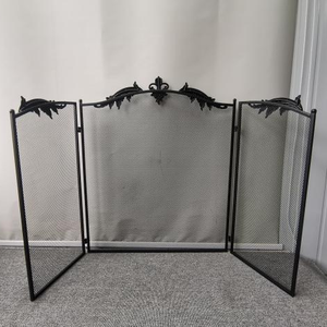 Elementi decorativi resistente in metallo protezione antincendio moderna semplice <span class=keywords><strong>griglia</strong></span> Design camino accessorio pieghevole accessorio include camino - Product Image 4