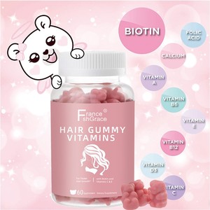 Prend en charge une croissance plus rapide des cheveux Supplément Premium Hair Gummy Vegan Collagène Vegan Biotin Hair Gummies - Product Image 2