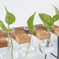 Plantes hydroponiques créatives cadre en bois transparent Vase bureau petit conteneur frais salon maison décor moderne