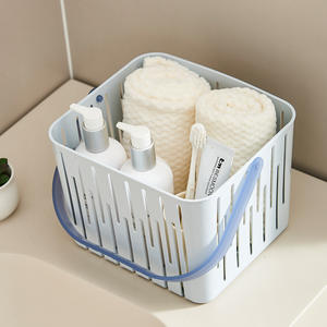 Cesta de ducha con asa, organizador de almacenamiento portátil de material PP para artículos de baño y esenciales de ducha - Product Image 5