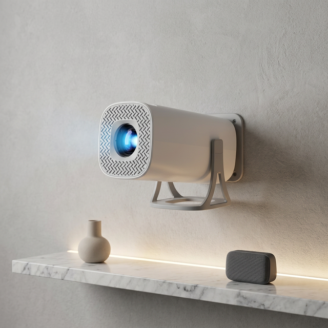 Android 14 Smart Projector 720P Native Resolution, 4K Compatible Video, 1GB Memory, 8GB Storage, BT 5.0