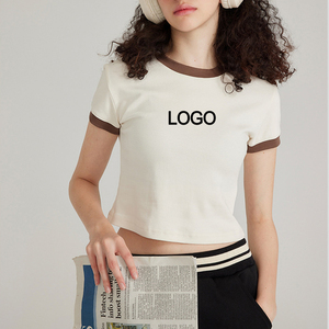 Manufacturer Y2K Graphic <b>Printed</b> Embroidery Custom 100% Cotton Short Sleeve Women's Slim Fit T-shirt tee shirts - Product Image 4