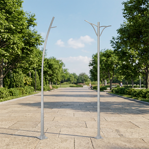 LECUSO Classic Hot Dip Galvanized & Powder Coated Steel Street Light Pole 8M-10M Outdoor Area <b>Illumination</b> With 10-Year Warranty - Product Image 1