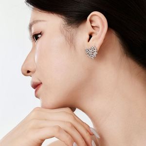 Dylam <b>Top</b> End Fine Jewelry Women Solid Sterling Silver Rhodium Plated Cluster Heart Shape Lab Diamond 5A Zirconia Stud <b>Earrings</b> - Product Image 4