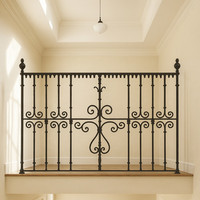 Rampe d'escalier en métal de style vintage sur mesure pour villa résidentielle, intérieur/extérieur