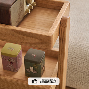 Ash Wood Movable Bookshelf Solid Wood 4 Tier <b>Narrow</b> <b>Storage</b> Shelf Portable Standing Type for Bedroom Organization - Product Image 2