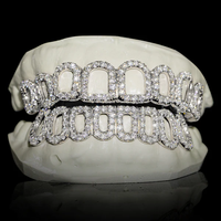 Fine Hip Hop Moissanite Grillz personnalisé véritable plaqué or 925 argent glacé réglage droit VVS Moissanite diamant dents Grillz