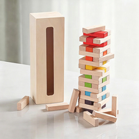 Jeu de construction en bois éducatif et écologique avec logo personnalisé, 54 pièces, ensemble de dominos à monter soi-même, vente en gros