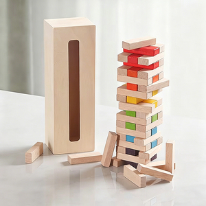 Jeu <span class=keywords><strong>de</strong></span> <span class=keywords><strong>construction</strong></span> en bois éducatif et écologique avec logo personnalisé, 54 pièces, ensemble <span class=keywords><strong>de</strong></span> dominos à monter soi-même, vente en gros - Product Image 1