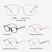 Lunettes ovales anti-lumière bleue pour enfants K8208 avec embouts de branches en silicone antidérapants, monture TR90, verres PC à bord complet