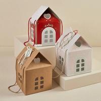 Boîtes cadeaux personnalisées en carton en forme de maison avec poignées pour bougies, Noël, anniversaire, fête, mariage, baby shower, cadeaux