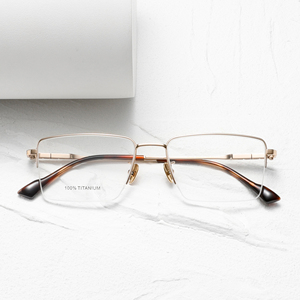 Titanium Rectangle Anti-blue Light <b>Eyeglasses</b> Full Rim Unisex Lightweight Vision Correction <b>Frames</b> Solid Color Adult Daily Wear - Product Image 5