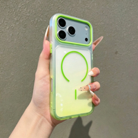 Coque de téléphone de luxe à chargement sans fil couleur bonbon dégradé pour iPhone 18 Pro Max 17 16 15 14 13 Pro Max, étui magnétique antichoc