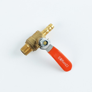 Brass Ball Valve 1/2 In Threaded Gas Cut Off Type With Orange Handle For Air Flow Control - Product Image 3