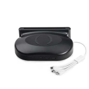 Station de recharge pour menu de restaurant, batterie externe sans fil 10000 mAh avec câbles 3-en-1, support publicitaire, chargeur de téléphone de table - Product Image 6