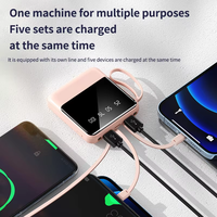 Batterie externe compacte de grande capacité 10000 mAh, charge rapide, multi-ports, type C, USB-A, chargeur portable