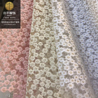 Kain Renda Jala Bunga Daisy LEIXUSI, Bordir Bunga Kecil Warna-warni untuk Hiasan Pakaian, Jahitan DIY Buatan Tangan, MOQ 2 Yard