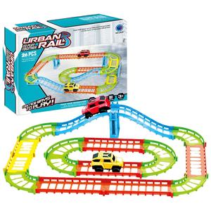Nuevo Juego Educativo para Niños, Juguete de Tren Eléctrico Deslizante de Plástico y <span class=keywords><strong>Madera</strong></span>, Modelo de Estacionamiento y Montaña Rusa - Product Image 1