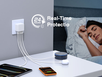 Adaptateur de charge rapide 35,5W 4 ports PD3.0, chargeur mural 4 ports Type C avec prises UK AU EU US pour iPhone 17/16/15 Samsung