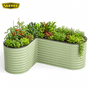 Kit de jardinière surélevée en métal galvanisé en forme de L, 34 pouces, extra haute, pour l'extérieur, bac à légumes, fabrication OEM ODM personnalisée - Product Image 1