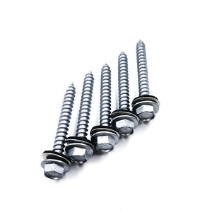 Tornillo Autoperforante <span class=keywords><strong>de</strong></span> Acero <span class=keywords><strong>de</strong></span> Alta Resistencia con Recubrimiento <span class=keywords><strong>de</strong></span> Zinc, Cabeza Hexagonal, Autoperforante, para Techos, con Arandela, Compuesto Bimetálico - Product Image 6