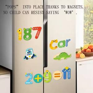 Trẻ em giáo dục sớm bằng gỗ Đồ chơi câu đố Montessori phim hoạt hình dán từ đồ chơi dán tủ lạnh - Product Image 3
