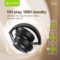 BAVIN Headset suara HIFI, Headset Bluetooth 5.4 nirkabel lipat musik perjalanan luar ruangan mode