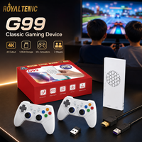 Console de jeux vidéo G99 Plug&Play 128 Go, plus de 35 simulateurs, PS2, plus de 30 000 jeux, Gamestick rétro 4K, stick de jeu TV, prend en charge 2 joueurs