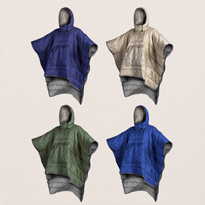 Poncho/<span class=keywords><strong>Sac</strong></span> <span class=keywords><strong>de</strong></span> <span class=keywords><strong>couchage</strong></span> multifonctionnel en nylon respirant et coupe-vent, style enveloppe, rembourré <span class=keywords><strong>de</strong></span> duvet, pour temps froid - Product Image 1