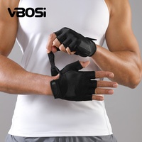 Gants de musculation, de cyclisme et de gym VBOSi 5204 antidérapants, demi-doigts, légers, respirants, avec grip en silicone