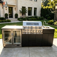 Cuisine extérieure résistante aux intempéries, armoire de jardin durable et élégante, système de cuisine extérieure personnalisé complet avec kits de grillades complets
