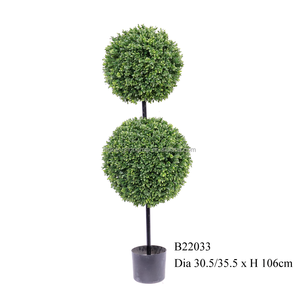 Triple boules topiaire <span class=keywords><strong>buis</strong></span> arbuste artificiel en plastique UV <span class=keywords><strong>buis</strong></span> PE matériel jardin décoration de la maison Pot Milan herbe artificielle - Product Image 6