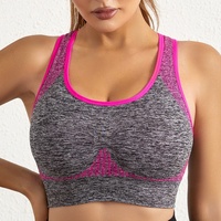 Soutien-gorge de sport sans couture pour femme, dos en U, sans armatures, bonnet complet, respirant, ajustable, push-up, minimiseur, du S au XXXL, vente en gros