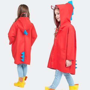 La giacca antipioggia per la scuola per bambini presenta un grazioso Design dinosauro, è un abbigliamento meteorologico di alta qualità per bambini - Product Image 3