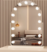Miroir de maquillage Hollywood Arch avec ampoules et commande tactile pour chambre, salle de bain, coiffeuse, dressing, décoration intérieure, vente en gros