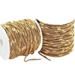 Cadena tubular de acero inoxidable de 2.5mm 3mm 4mm chapada en oro para la fabricación de collares, accesorios de joyería, manualidades DIY. - Product Image 5
