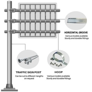 Poste de Señalización Vial de Aluminio Tubular en Forma de T con Doble Brazo para Carteles Publicitarios - Product Image 6