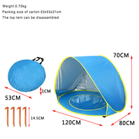 Tente de plage d'été imperméable à une couche pour enfants Playhouse piscine à balles hommes femmes bébés Protection solaire extérieure amusante petite maison